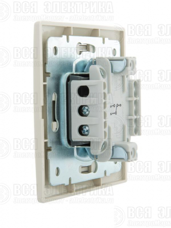 Переключатель проходной 1-кл. СП Mira 10А IP20 со вставкой крем. LEZARD 701-0303-105