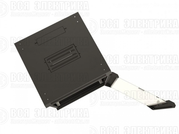 Шкаф настенный TWB-0945-GP-RAL9004 19дюйм 9U 500х600х450мм стеклян. дверь с перфорацией по бокам ручка с замком черн. (RAL 9004) (разобранный) Hyperline 392629