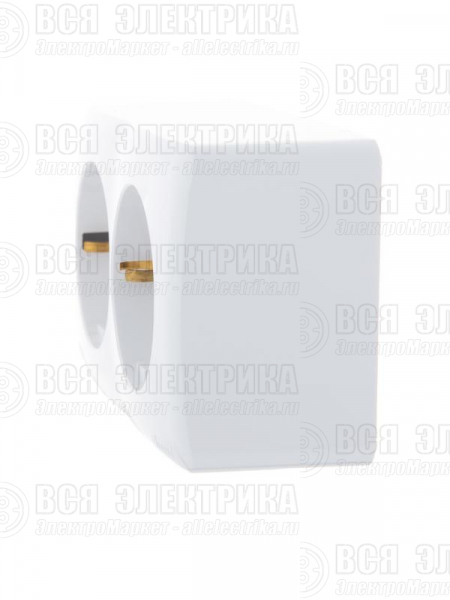 Розетка 2-м ОП Viola с заземл. бел. LEZARD 751-0200-127