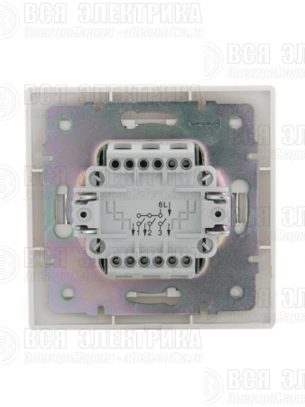 Выключатель 3-кл. СП Mira 10А IP20 с бел.вставкой бел. LEZARD 701-0202-109