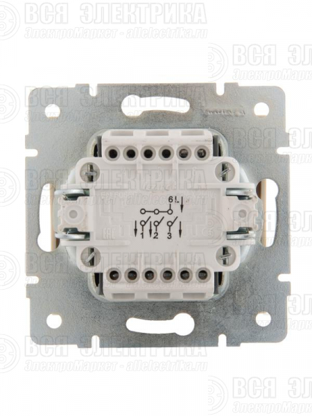 Выключатель 3-кл. СП Rain IP20 механизм крем. LEZARD 703-0388-109