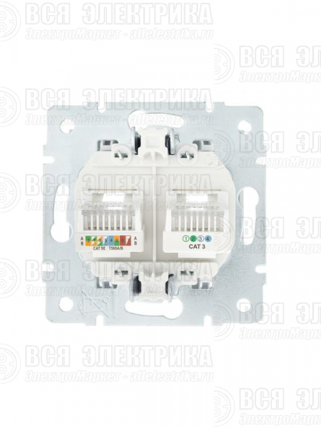 Розетка компьютерная + телефонная 1-м СП Vesna механизм бел. LEZARD 742-0288-143