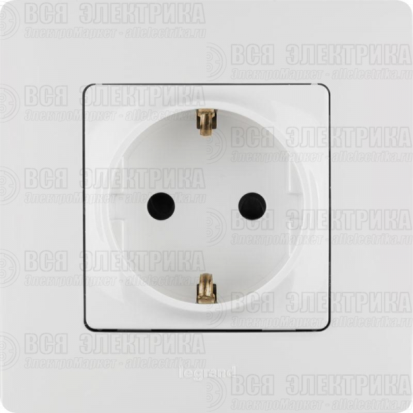 Розетка 1-м СП Etika 16А IP31 250В 2P+E с заземл. защ. шторки немецк. стандарт винтов. клеммы механизм бел. Leg 672222