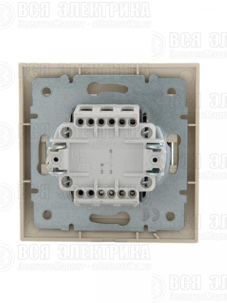 Переключатель проходной 1-кл. СП Deriy 10А крем. LEZARD 702-0303-105