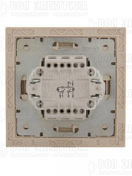 Выключатель 2-кл. СП Rain IP20 с подсветкой крем. LEZARD 703-0303-112