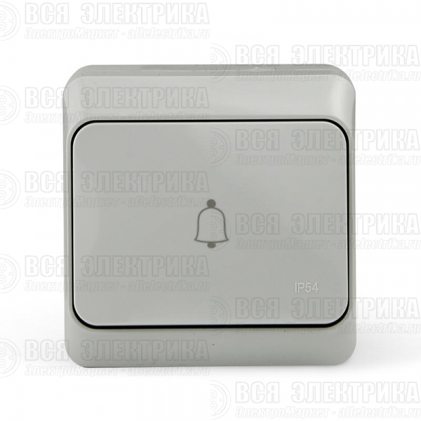 Кнопка звонка ОП Nix 10А IP54 250В сер. TOKOV ELECTRIC TKE-NX-DB-C06-IP54