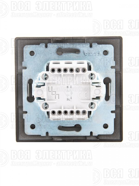Выключатель 1-кл. 1п СП Mira 10А IP20 с подсветкой со вставкой черн. бархат LEZARD 701-4242-111