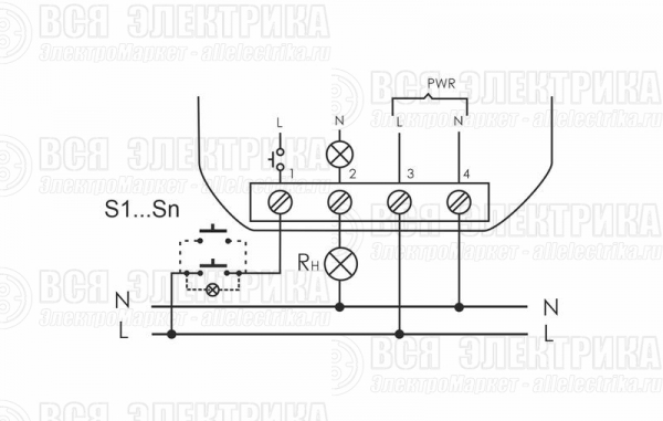 Реле импульсное BIS-402 (для установки в монтажную коробку 230В 8А 1Z IP40) F&F EA01.005.002
