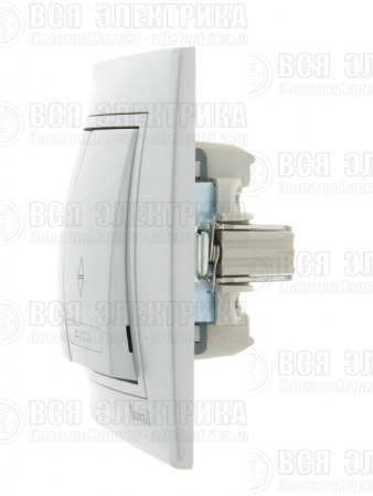 Переключатель проходной 2-кл. СП Mira 10А IP20 со вставкой сер. метал. LEZARD 701-1010-106
