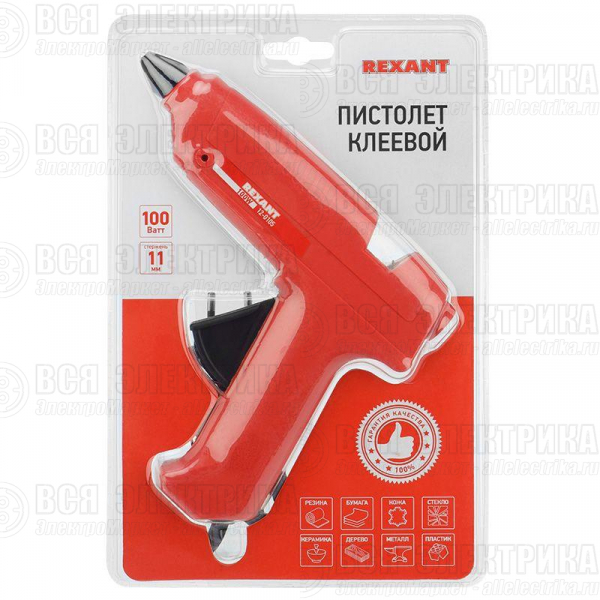 Пистолет клеевой 100Вт большой (блист.) REXANT 12-0105