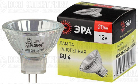Лампа галогенная GU4-MR11-20W-12V-30Cl ЭРА C0027361