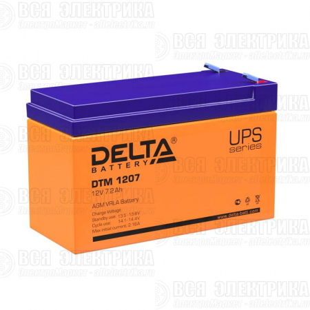 Аккумулятор UPS 12В 7.2А.ч DTM 1207 Delta 4614010050004