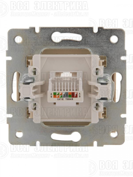 Розетка компьютерная СП Rain RJ45 16А IP20 механизм крем. LEZARD 703-0388-139
