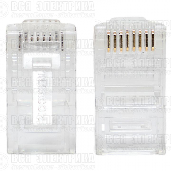 Коннектор RJ45 (8P8C) кат.5E неэкранир. TERACOM универс. (уп.10шт) EKF TRC-PLUG-5EUTP-10