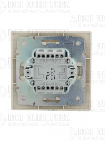 Выключатель 2-кл. СП Mira 10А IP20 со вставкой крем. LEZARD 701-0303-101