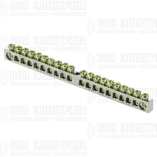 Шина PEN "ноль-земля" 6х9 20 отверст. цинк крепеж по центру PROxima EKF sn1-63-20