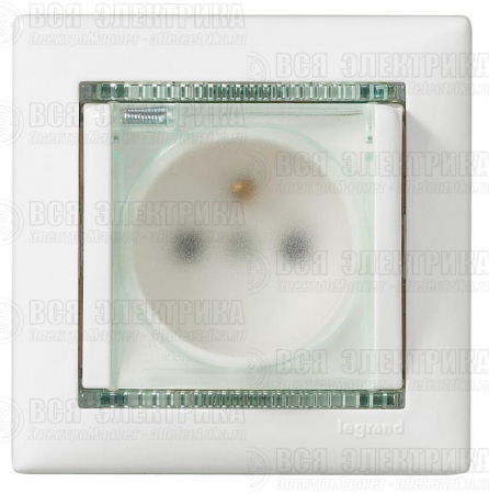 Розетка 1-м СП Valena 16А IP44 2P+E с заземл. защ. шторки с крышкой немецк. стандарт механизм бел. Leg 774220