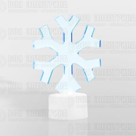 Фигура светодиодная "Снежинка" 1LED RGB 1Вт IP20 на подставке элементы питания 3хAG13(LR44) (в компл.) Neon-Night 501-055