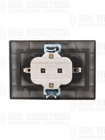 Розетка 2-м СП Mira 16А IP20 с заземл. керамика черн. бархат LEZARD 701-4242-127
