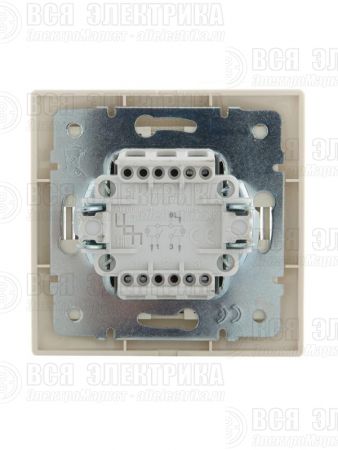 Выключатель 2-кл. СП Mira 10А IP20 с подсветкой со вставкой крем. LEZARD 701-0303-112
